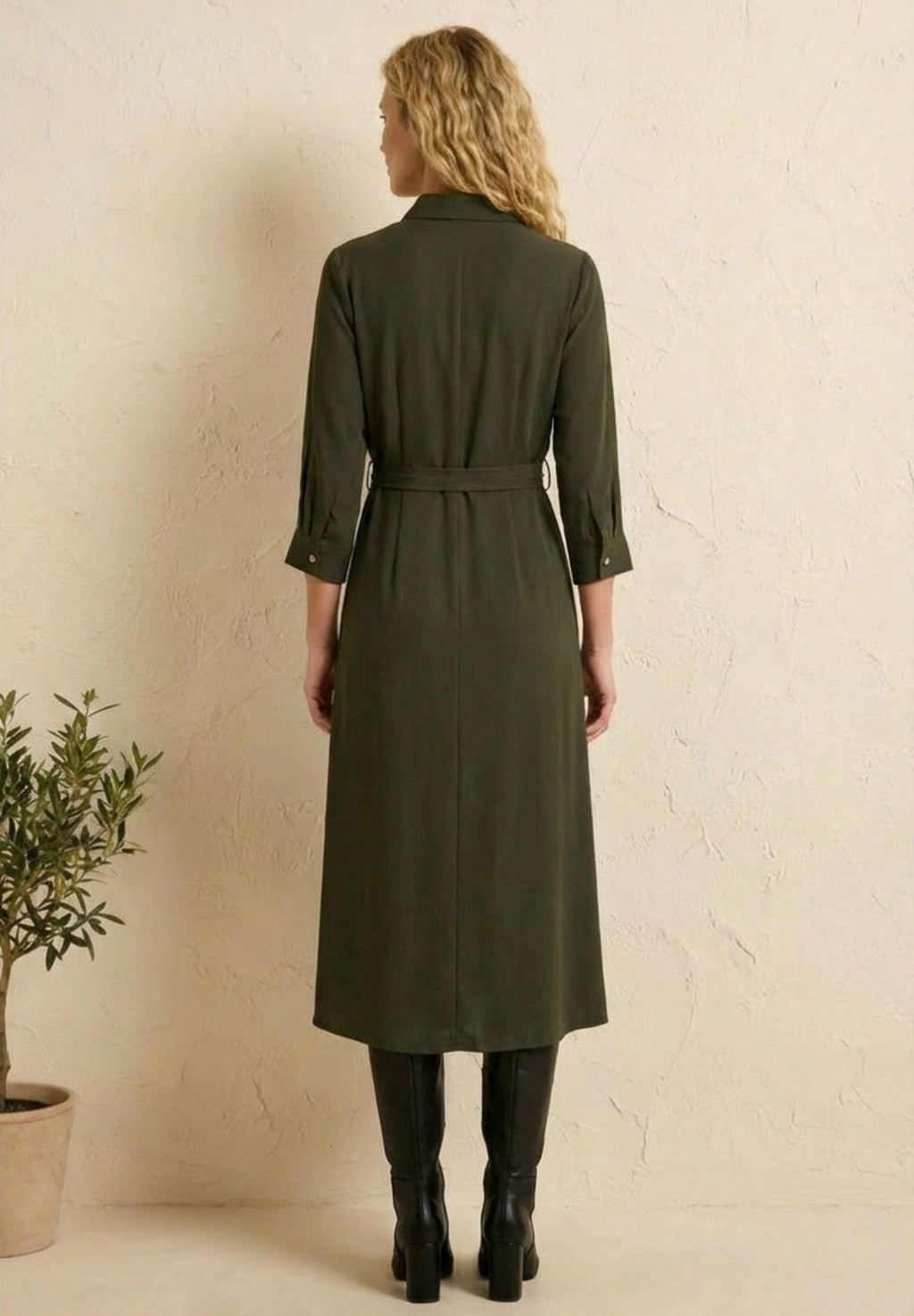 Green Dress Classic Fit