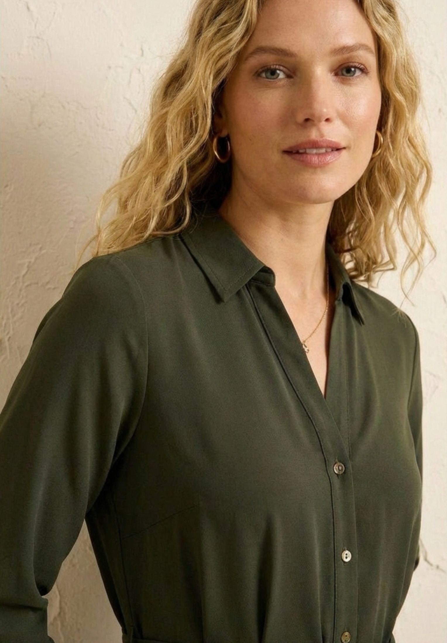 Green Dress Classic Fit